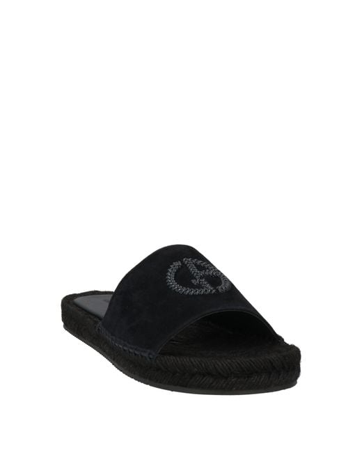 Giorgio Armani Black Midnight Espadrilles Leather for men