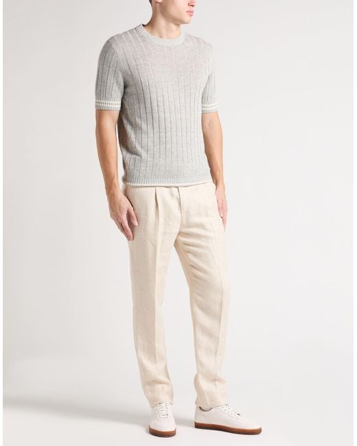 Brunello Cucinelli Gray Sweater Linen, Cotton for men