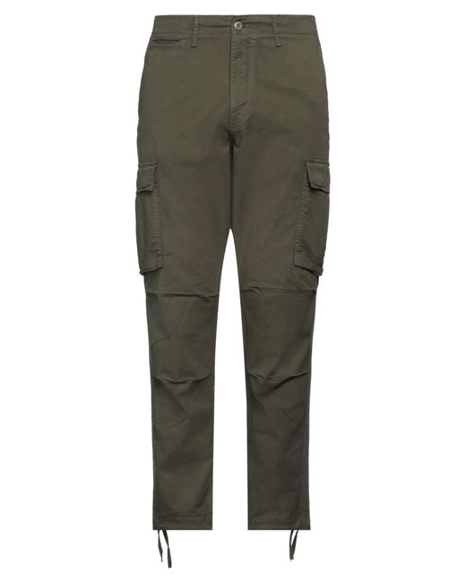 Jack & Jones Green Military Pants Cotton, Elastane for men