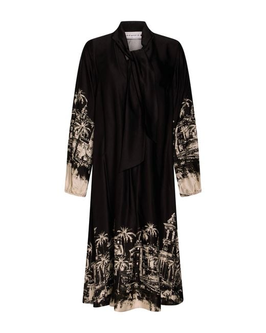 Shirtaporter Black Midi Dress Viscose