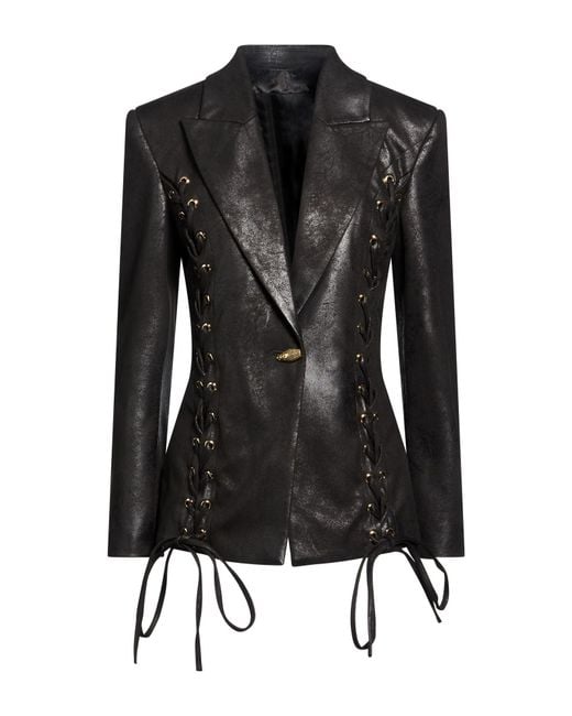 Just Cavalli Black Blazer Polyester, Elastane