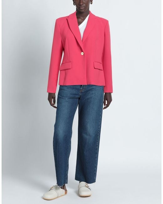 Nenette Pink Fuchsia Blazer Polyester, Elastane