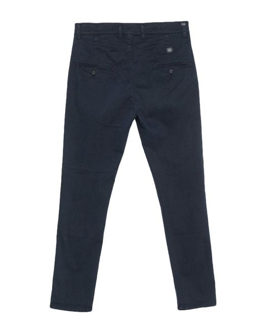 Daniele Alessandrini Blue Midnight Pants Cotton, Elastane for men