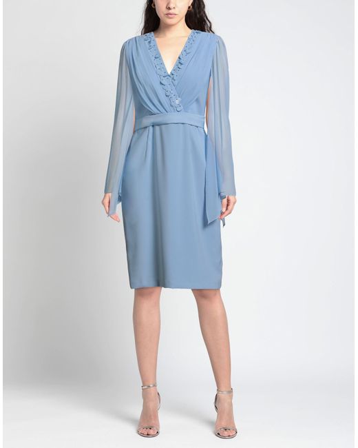Camilla Blue Light Midi Dress Polyester, Elastane