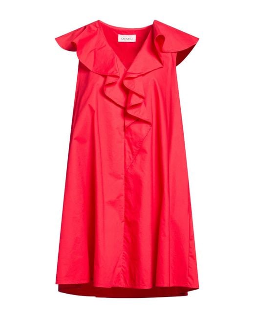 MEIMEIJ Red Mini Dress Cotton