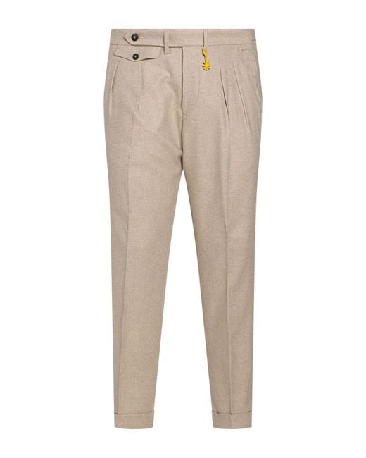 Manuel Ritz Natural Pants Virgin Wool, Viscose, Polyester, Elastane for men