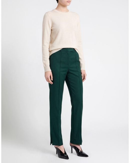 SIMONA CORSELLINI Green Dark Pants Polyester, Viscose, Elastane