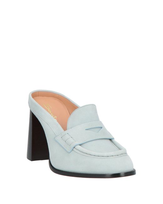 Santoni White Mules & Clogs