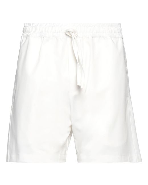 Gaelle Paris White Shorts & Bermuda Shorts Polyester, Viscose, Elastane for men