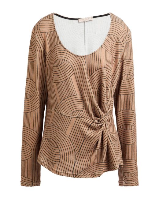 Rinascimento Brown Camel Sweater Polyester, Viscose, Elastane