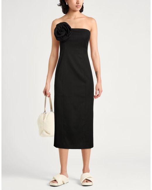 Marella Black Midi Dress Polyester, Viscose, Elastane