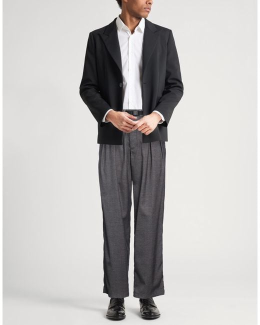 White Sand Gray Pants Polyester, Viscose, Elastane for men