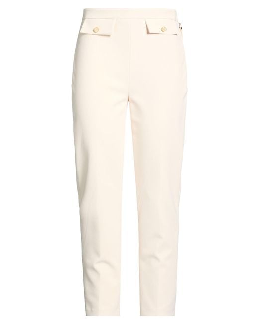 Elisabetta Franchi White Cream Pants Polyester, Elastane