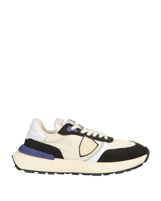 Philippe Model White Sneakers Leather, Textile Fibers