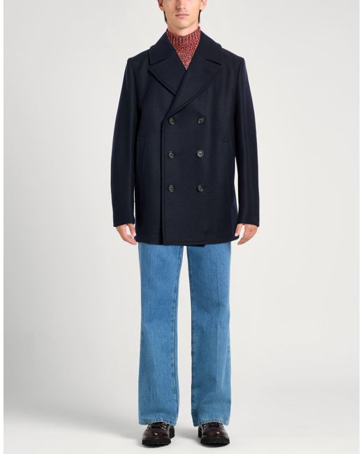Gant Blue Midnight Coat Wool, Polyamide, Acrylic, Polyester for men