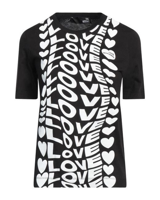 Love Moschino Black T-Shirt Cotton, Elastane