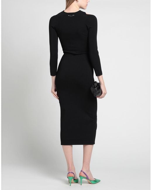 DSquared² Black Midi Dress Viscose, Polyester