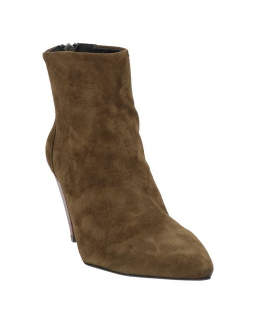 Marilena Brown Military Ankle Boots Leather