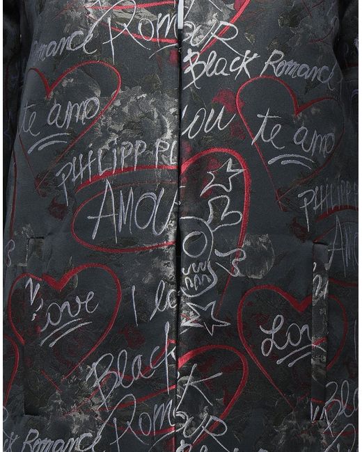 Philipp Plein Black Overcoat & Trench Coat