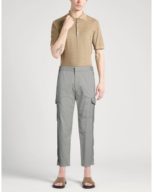BE ABLE Gray Pants Wool, Polyester, Elastane for men