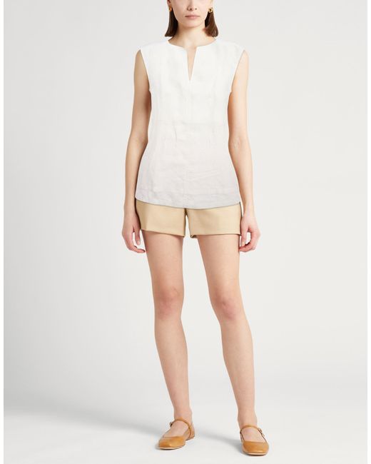 Max Mara White Ivory Top Linen