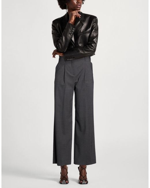 P.A.R.O.S.H. Gray Charcoal Pants Wool, Elastane