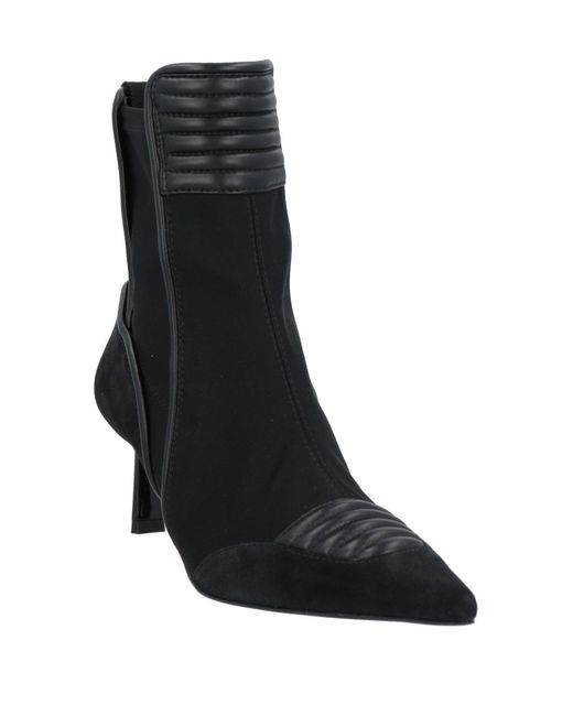 Sergio Rossi Black Ankle Boots Leather, Textile Fibers