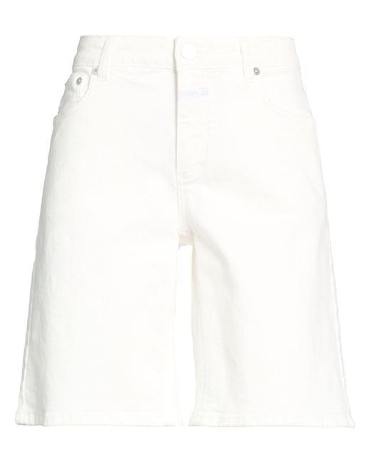 Closed White Denim Shorts Cotton, Recycled Cotton, Elastane