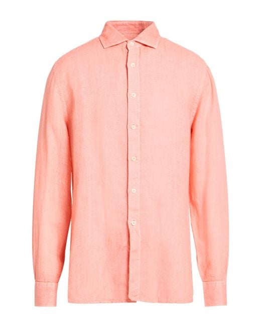120% Lino Pink Shirt for men