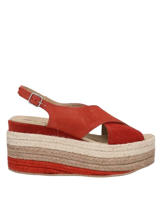 Gioseppo Red Brick Sandals Leather