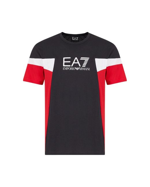 EA7 Summer Block Rundhals-t-shirt Aus Baumwolle in Red für Herren