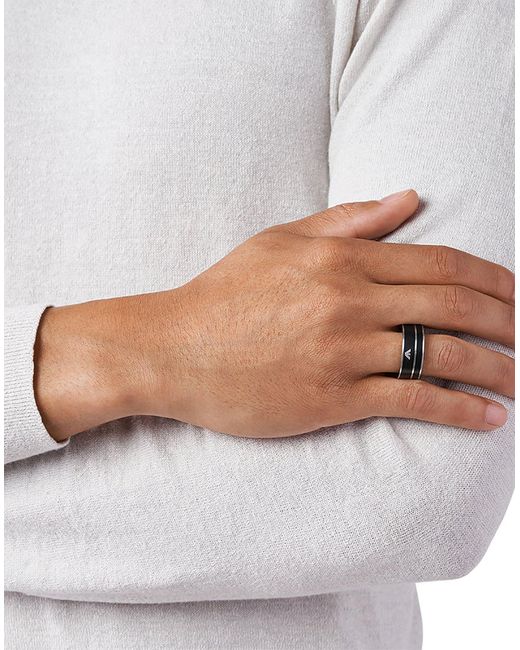Emporio Armani Ring in Black for Men - Lyst