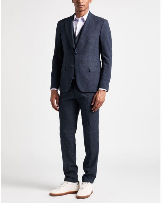 SUIT SARTORIA Blue Suit Wool, Polyester, Lycra for men