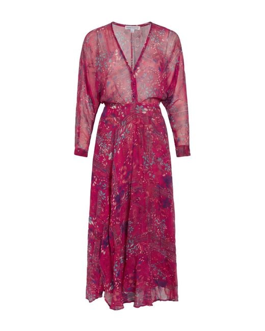 Poupette Pink Maxi Dress Silk