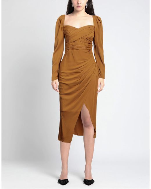 Self-Portrait Brown Midi Dress
