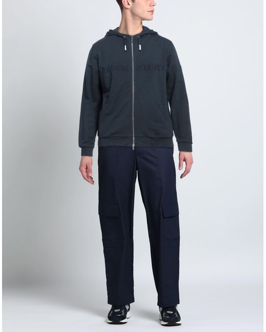 Cooperativa Pescatori Posillipo Blue Sweatshirt Cotton, Elastane for men