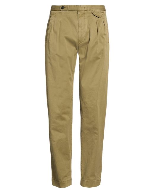Incotex Green Military Pants Cotton, Elastane for men
