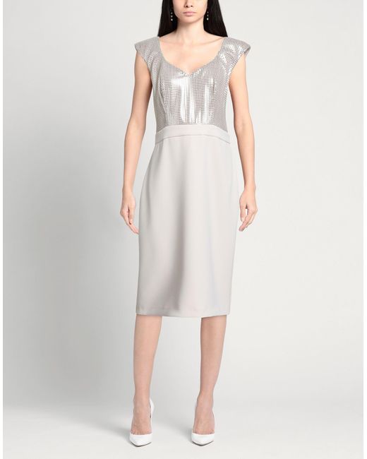 Camilla White Midi Dress Polyester, Elastane