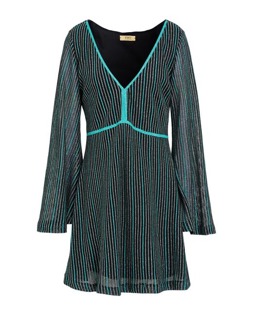 PHO® Firenze Green Mini Dress Viscose, Cotton, Polyester, Metallic Fiber, Polyamide