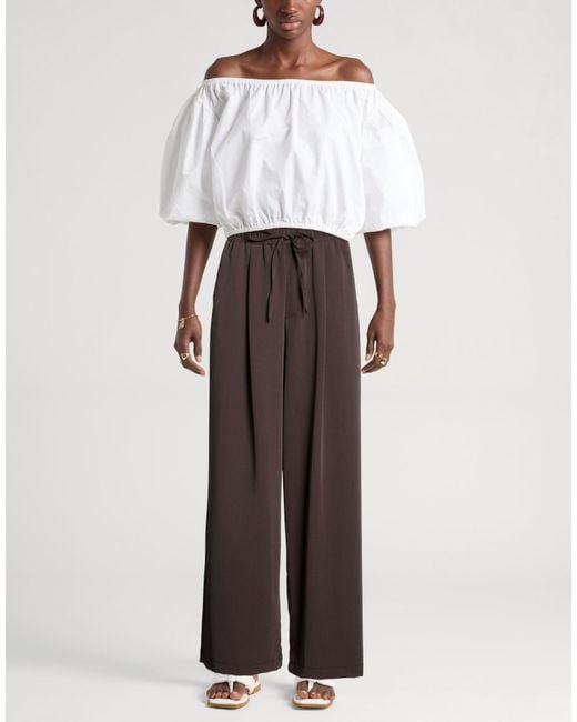 ViCOLO Brown Dark Pants Polyester, Viscose, Elastane