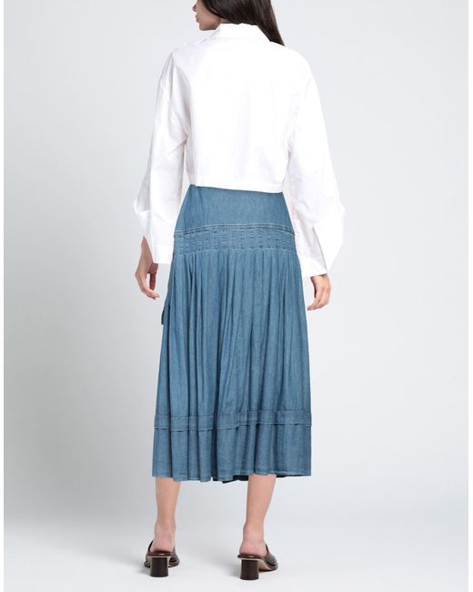 Maison Common Maxi Skirt in Blue | Lyst