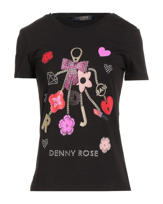 Denny Rose Black Jeans T-Shirt Cotton, Elastane