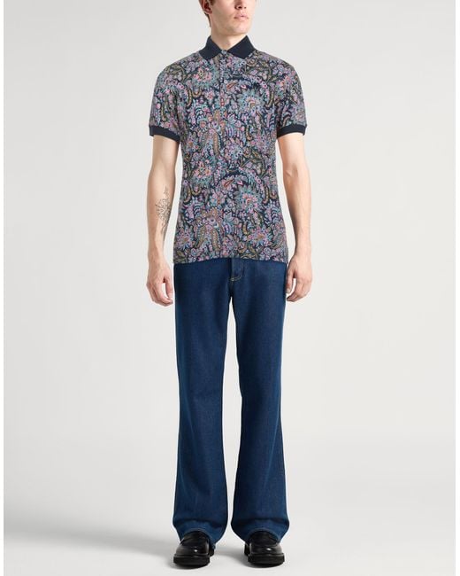 Etro Blue Polo Shirt for men