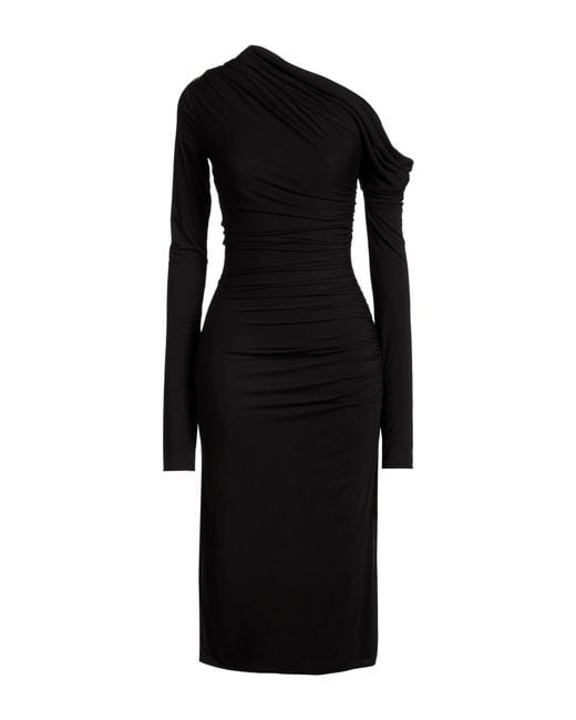 Elisabetta Franchi Black Midi Dress Modal, Elastane
