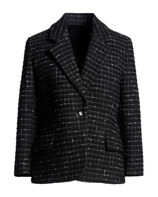 MSGM Black Blazer Polyester, Viscose, Cotton, Acrylic, Wool