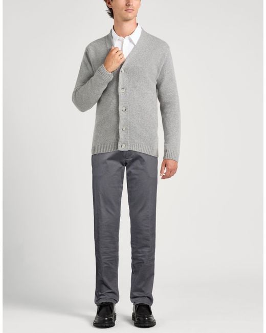 Berwich Gray Charcoal Pants Cotton, Elastane for men