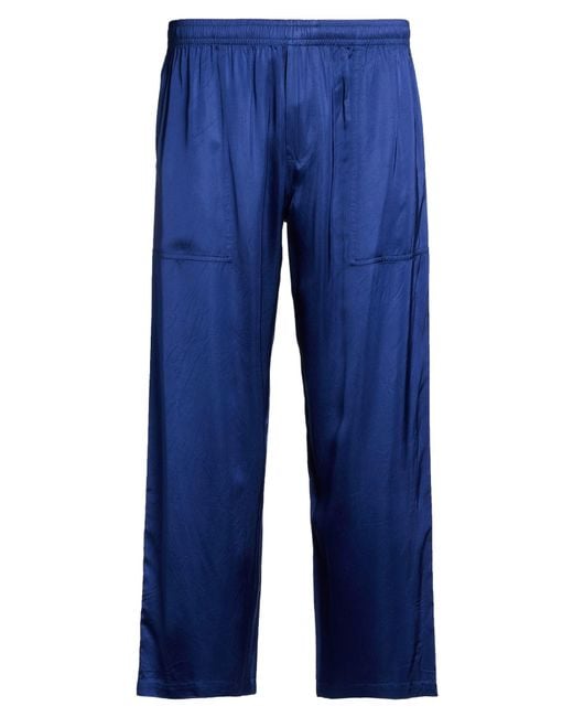 Bode Blue Pants Viscose, Modal for men