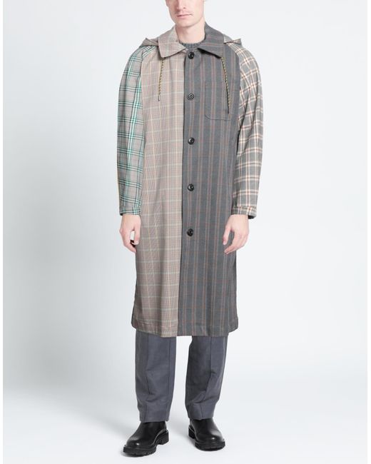 ANDERSSON BELL Gray Overcoat & Trench Coat for men