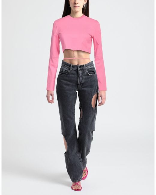 Jacquemus Pink Le T-shirt Pino Cotton Cropped Top