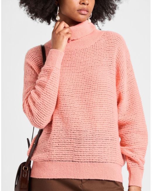 Peserico Pink Turtleneck Polyamide, Virgin Wool, Alpaca Wool, Polyester